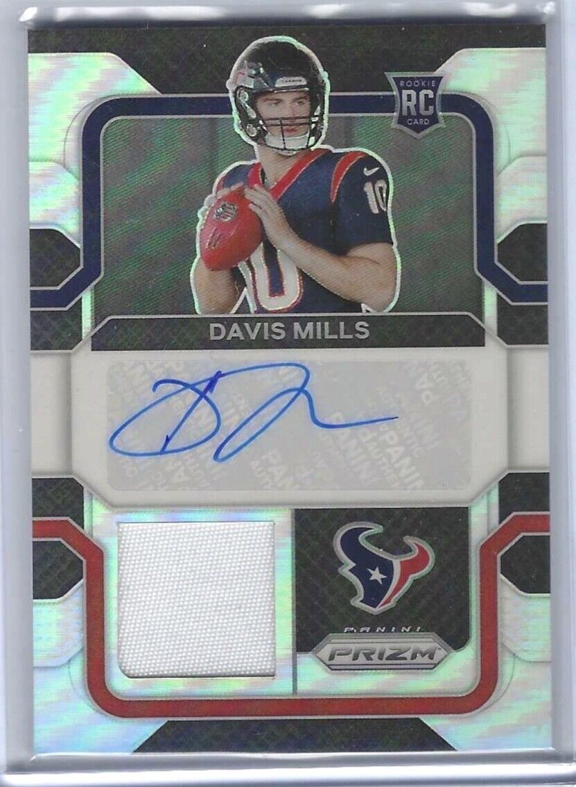 DAVIS MILLS 2021 PANINI PRIZM SILVER PRIZM RPA ROOKIE PATCH AUTO RC #D 16/99
