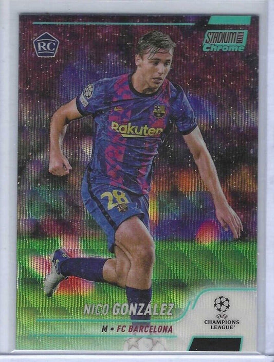 NICO GONZALEZ 2021-22 TOPPS STADIUM CLUB CHROME AQUA WAVE REFRACTOR RC #D /250