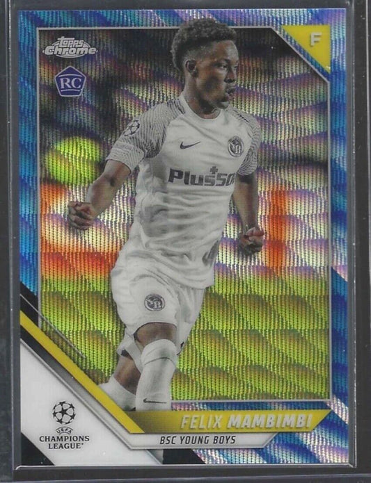 FELIX MAMBIMBI 2021-22 TOPPS CHROME BLUE WAVE REFRACTOR ROOKIE RC #D 16/75
