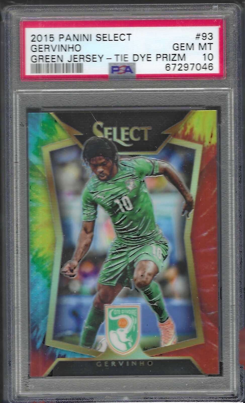 GERVINHO 2015 PANINI SELECT GREEN JERSEY TIE DYE /30 PSA 10 GEM MINT POP 1/1