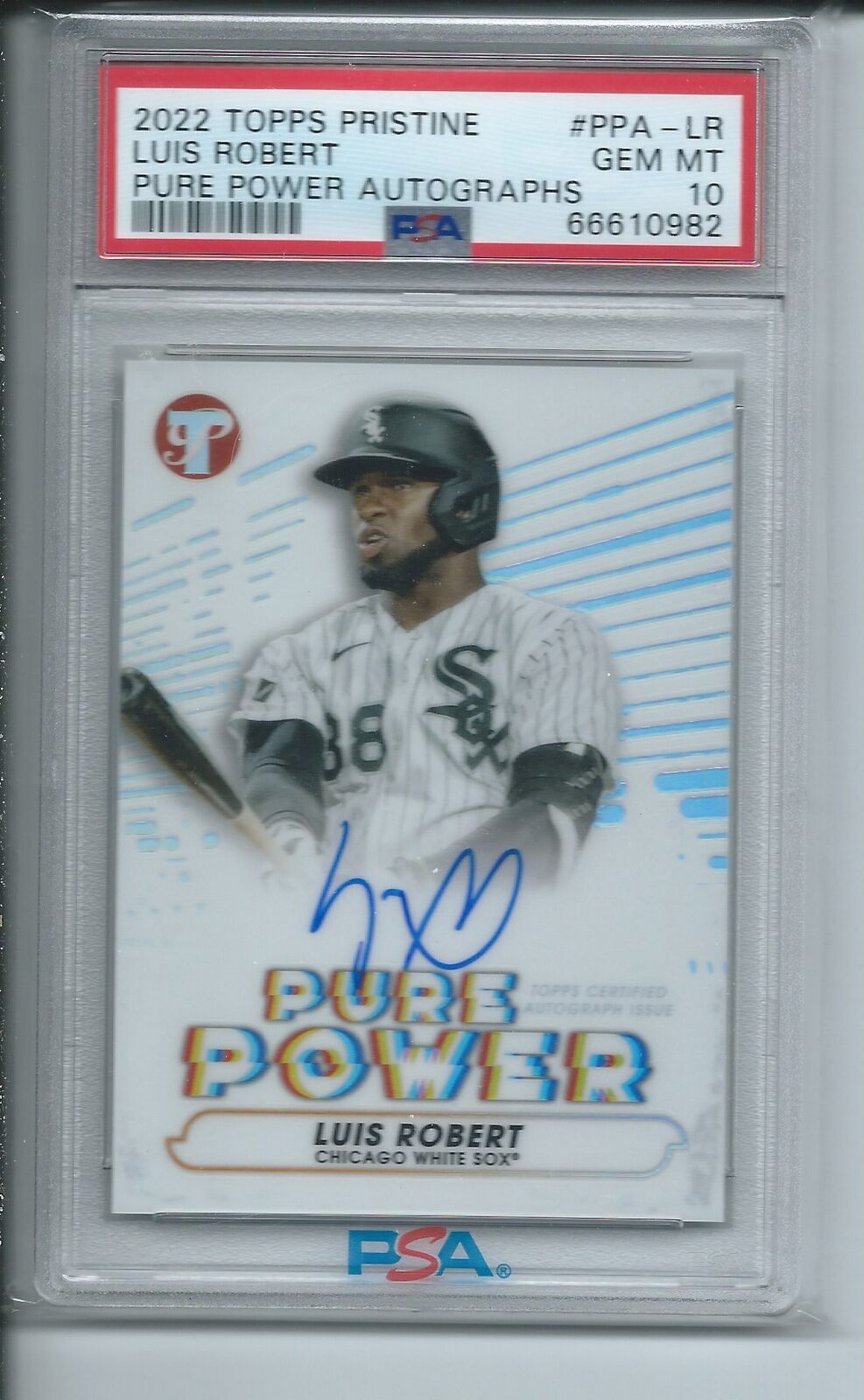 LUIS ROBERT 2022 TOPPS PRISTINE PURE POWER ON CARD AUTO PSA 10 GEM MINT POP 8