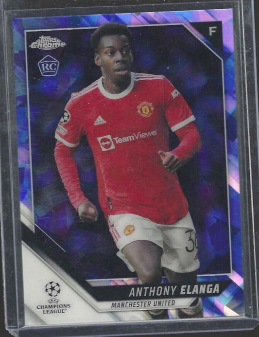 ANTHONY ELANGA 2021-22 TOPPS CHROME BLUE SAPPHIRE REFRACTOR ROOKIE RC #140