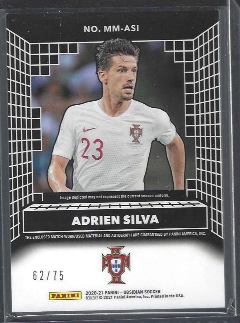 ADRIEN SILVA 2020-21 PANINI OBSIDIAN MATRIX PURPLE ETCH PATCH AUTO #D 62/75