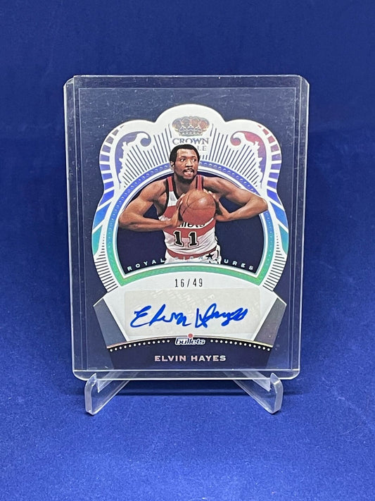 ELVIN HAYES 2020-21 PANINI CROWN ROYALE SIGNATURES ON CARD AUTO #D 16/49