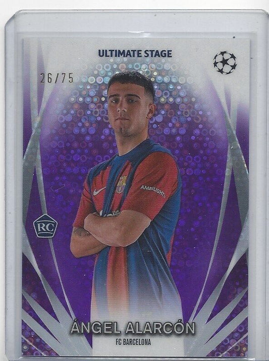 ANGEL ALARCON 2023-24 TOPPS CLUB ULTIMATE STAGE CHROME PURPLE REFRACTOR RC /75
