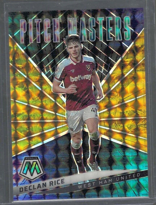 DECLAN RICE 2021-22 PANINI MOSAIC EPL PITCH MASTERS GOLD PRIZM #D 10/10