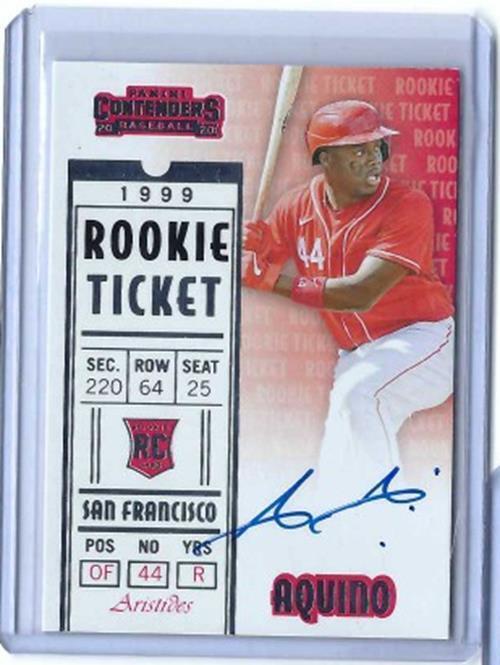 ARISTIDES AQUINO 2020 CONTENDERS 1999 ROOKIE TICKET ON CARD AUTO RC #RT99-AA
