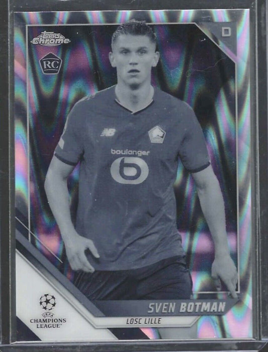 SVEN BOTMAN 2021-22 TOPPS CHROME BLACK WHITE RAYWAVE REFRACTOR ROOKIE RC #9