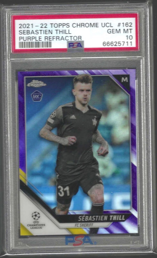 SEBASTIEN THILL 2021-22 TOPPS CHROME PURPLE REFRACTOR RC / 250 PSA 10 GEM POP 1