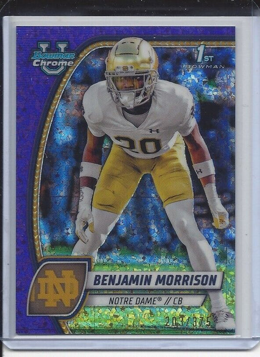 BENJAMIN MORRISON 2024 BOWMAN CHROME UNIV 1ST PURPLE MINI DIAMOND REFRACTOR /375