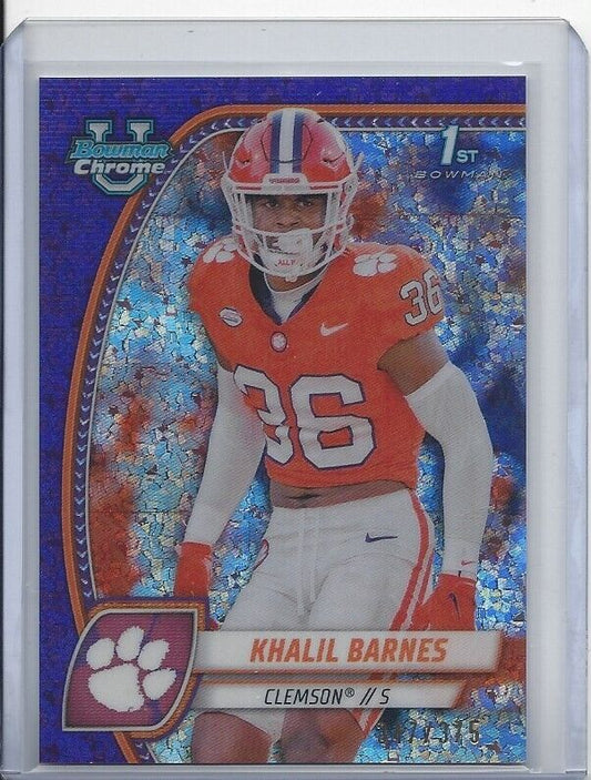 KHALIL BARNES 20224 BOWMAN CHROME UNIV 1ST PURPLE MINI DIAMOND REFRACTOR /375