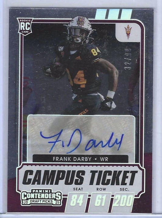 FRANK DARBY 2021 CONTENDERS DRAFT PICKS CAMPUS TICKET AUTO RC #D 32/99