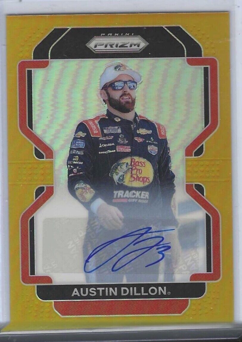 AUSTIN DILLON 2022 PANINI PRIZM GOLD PRIZM AUTO #D 10/10