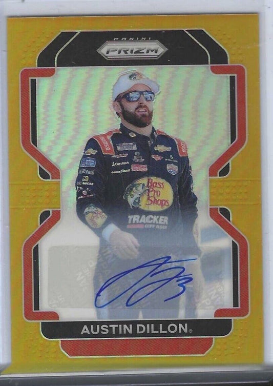 AUSTIN DILLON 2022 PANINI PRIZM GOLD PRIZM AUTO #D 10/10