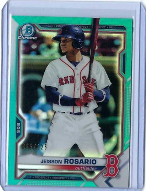 JEISSON ROSARIO 2021 TOPPS BOWMAN CHROME AQUA REFRACTOR #D 65/125