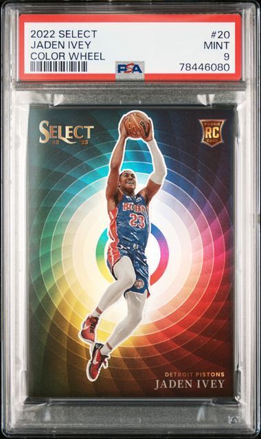 JADEN IVEY 2022-23 SELECT COLOR WHEEL SSP CASE HIT #20 RC PSA 9 MINT POP 7