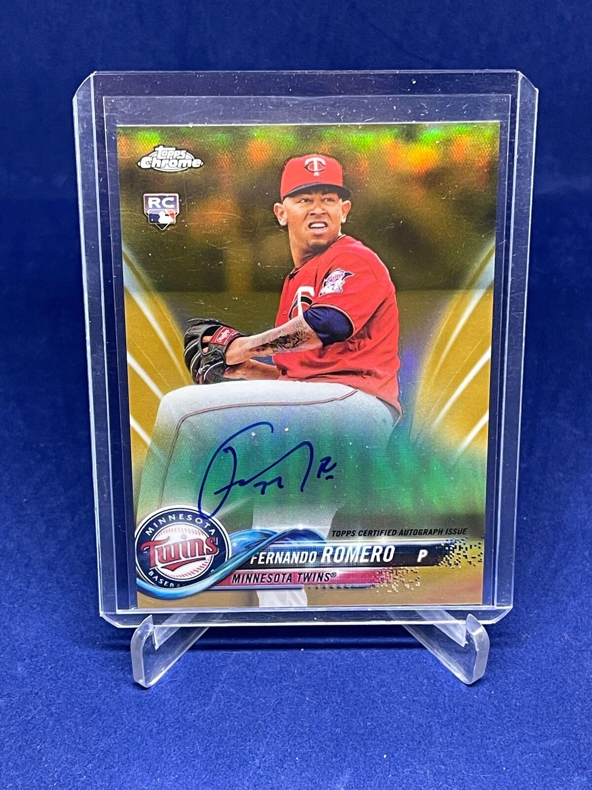 FERNANDO ROMERO 2018 TOPPS CHROME GOLD REFRACTOR ROOKIE AUTO RC #D 28/50