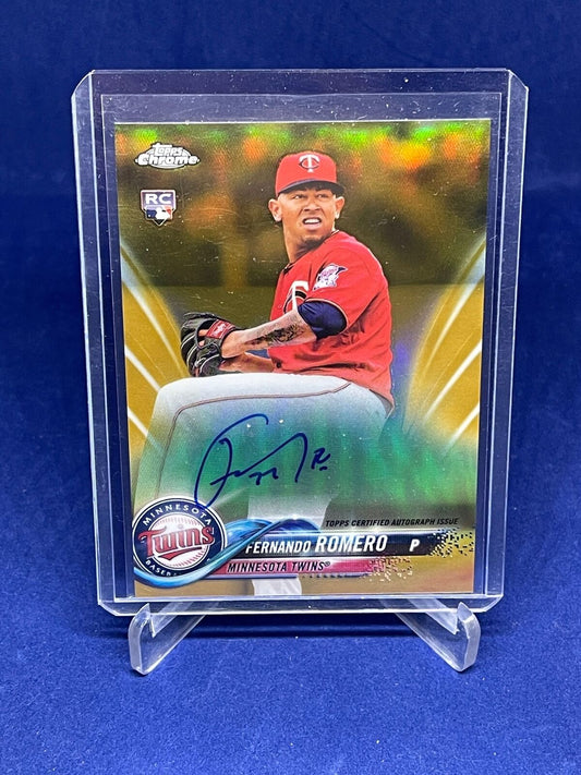 FERNANDO ROMERO 2018 TOPPS CHROME GOLD REFRACTOR ROOKIE AUTO RC #D 28/50