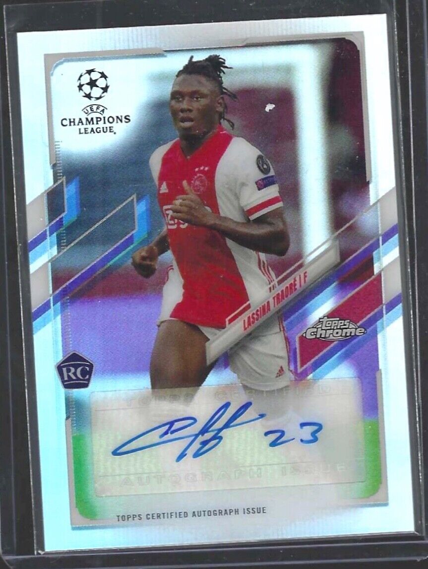 LASSINA TRAORE 2020-21 TOPPS CHROME UEFA SILVER REFRACTOR ROOKIE AUTO RC #CA-LT