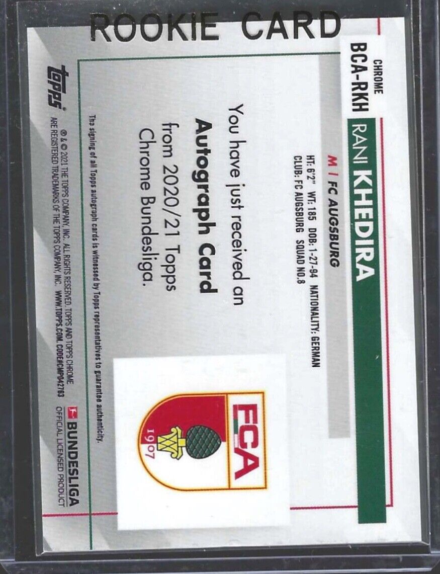 RANI KHEDIRA 2020-21 TOPPS CHROME BUNDESLIGA SILVER REFRACTOR AUTO #BCA-RKH