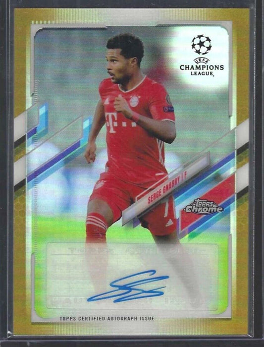 SERGE GNABRY 2020-21 TOPPS CHROME UEFA GOLD REFRACTOR AUTO #D 37/50