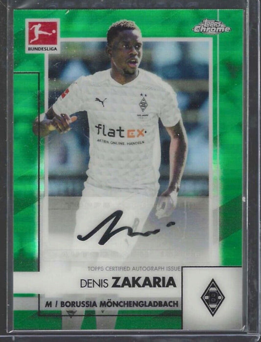 DENIS ZAKARIA 2020-21 TOPPS CHROME BUNDESLIGA GREEN REFRACTOR AUTO #D /99