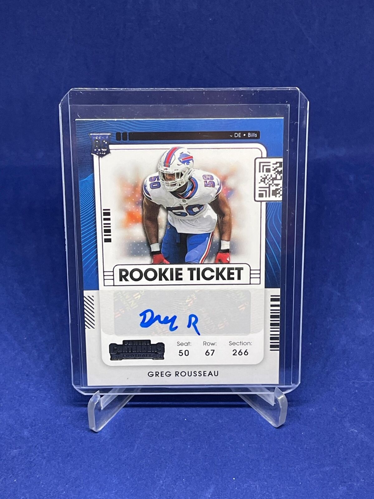 GREG ROUSSEAU 2021 PANINI CONTENDERS ROOKIE TICKET AUTO RC #158
