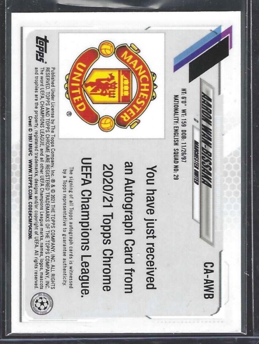 AARON WAN-BISSAKA 2020-21 TOPPS CHROME UEFA SILVER REFRACTOR AUTO #CA-AWB