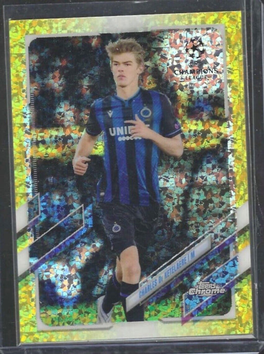 CHARLES DE KETELAERE 2020 TOPPS CHROME YELLOW DIAMOND SPECKLE REFRACTOR RC /299