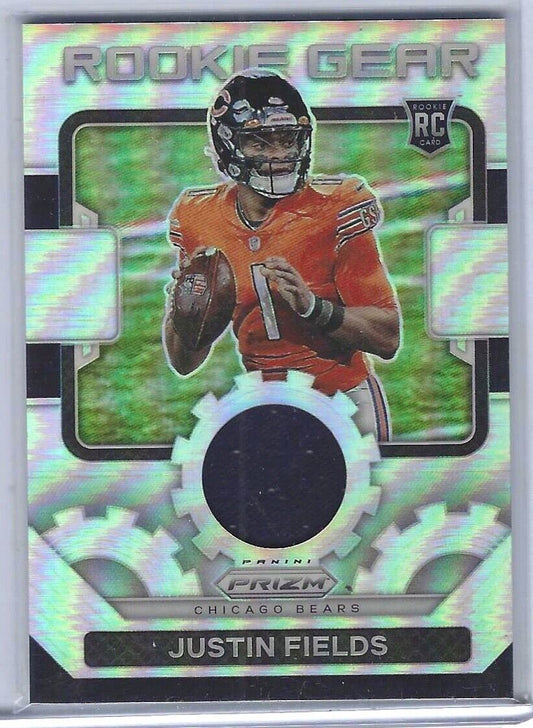 JUSTIN FIELDS 2021 PANINI PRIZM SILVER PRIZM ROOKIE GEAR JERSEY PATCH RC #RG-4