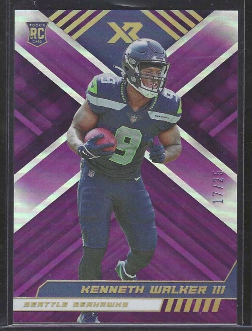 KENNETH WALKER III 2022 PANINI XR PURPLE FOIL ROOKIE RC #D 17/25