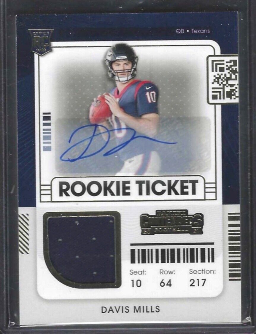 DAVIS MILLS 2021 PANINI CONTENDERS ROOKIE TICKET PATCH AUTO RC #RTS-DMI