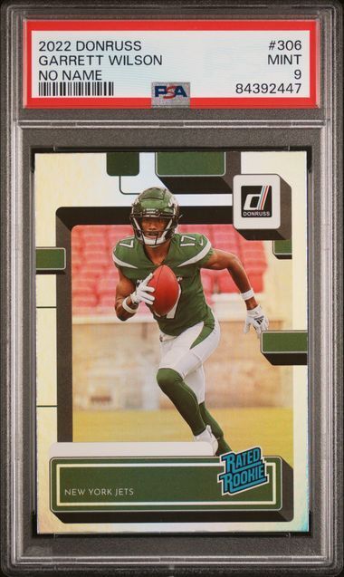 GARRETT WILSON 2022 PANINI DONRUSS NO NAME RATED ROOKIE RC SSP #306 PSA 9 POP 2