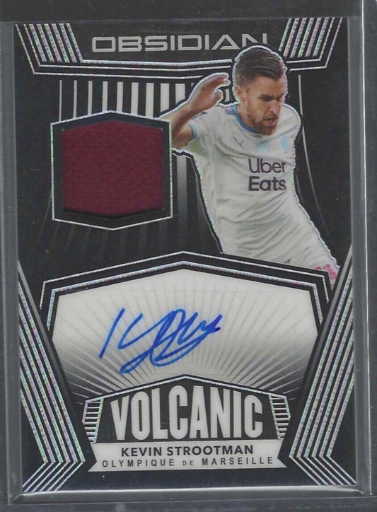 KEVIN STROOTMAN 2020-21 PANINI OBSIDIAN VOLCANIC SILVER ETCH PATCH AUTO #D 7/149