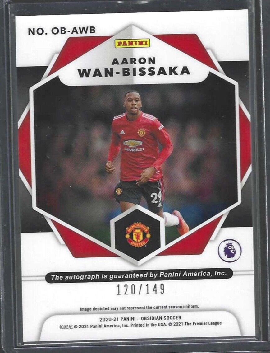AARON WAN-BISSAKA 2020-21 PANINI OBSIDIAN SILVER ETCH AUTO #D 120/149