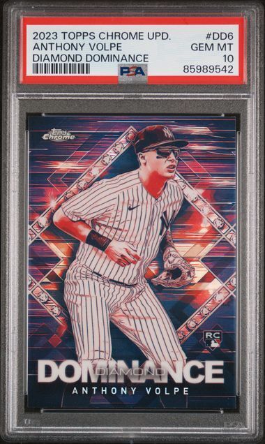 ANTHONY VOLPE 2023 TOPPS CHROME UPDATE DIAMOND DOMINANCE REFRACTOR RC PSA 10 GEM