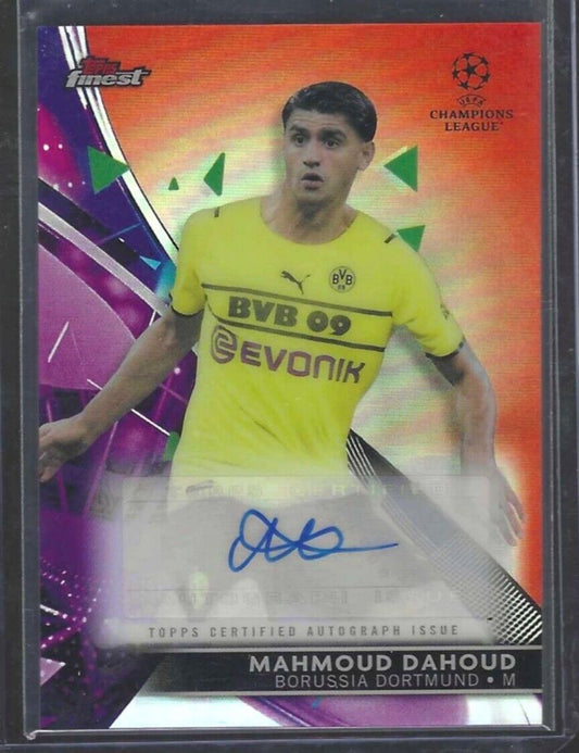MAHMOUD DAHOUD 2021-22 TOPPS FINEST UCL ORANGE REFRACTOR AUTO #D 16/25