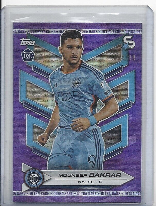 MOUNSEF BAKRAR 2024 TOPPS MLS SUPERSTARS PURPLE ULTRA RARE RC #D 34/99