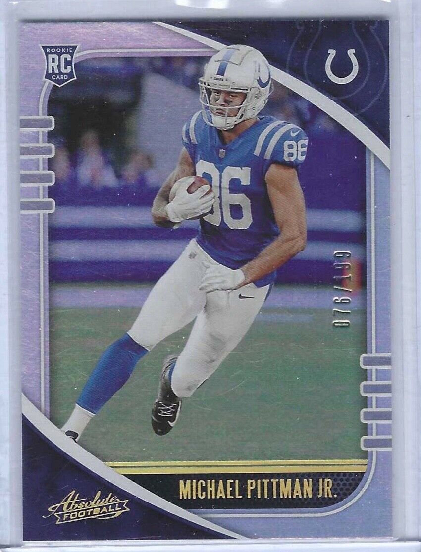 MICHAEL PITTMAN JR 2020 PANINI ABSOLUTE SILVER FOIL ROOKIE RC #D 076/199