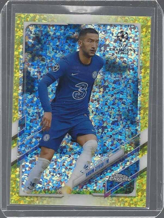 HAKIM ZIYECH 2020-21 TOPPS CHROME CHAMPIONS LEAGUE YELLOW DIAMOND REFRACTOR /299