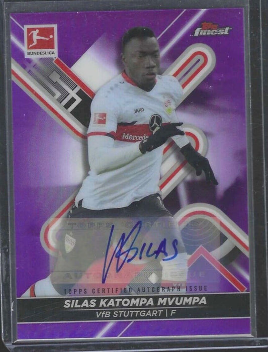 SILAS KATOMPA MVUMPA 2021-22 TOPPS FINEST BUNDES PURPLE REFRACTOR AUTO #D 25/99