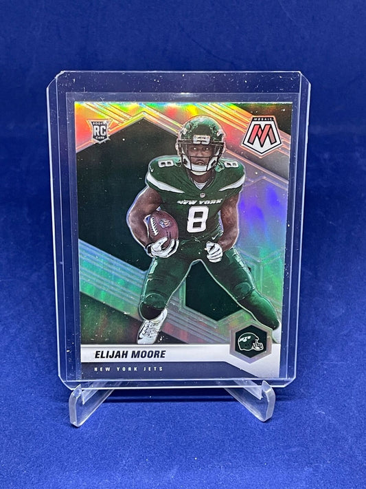 ELIJAH MOORE 2021 PANINI MOSAIC SILVER PRIZM PHOTO VARIATION SP ROOKIE RC