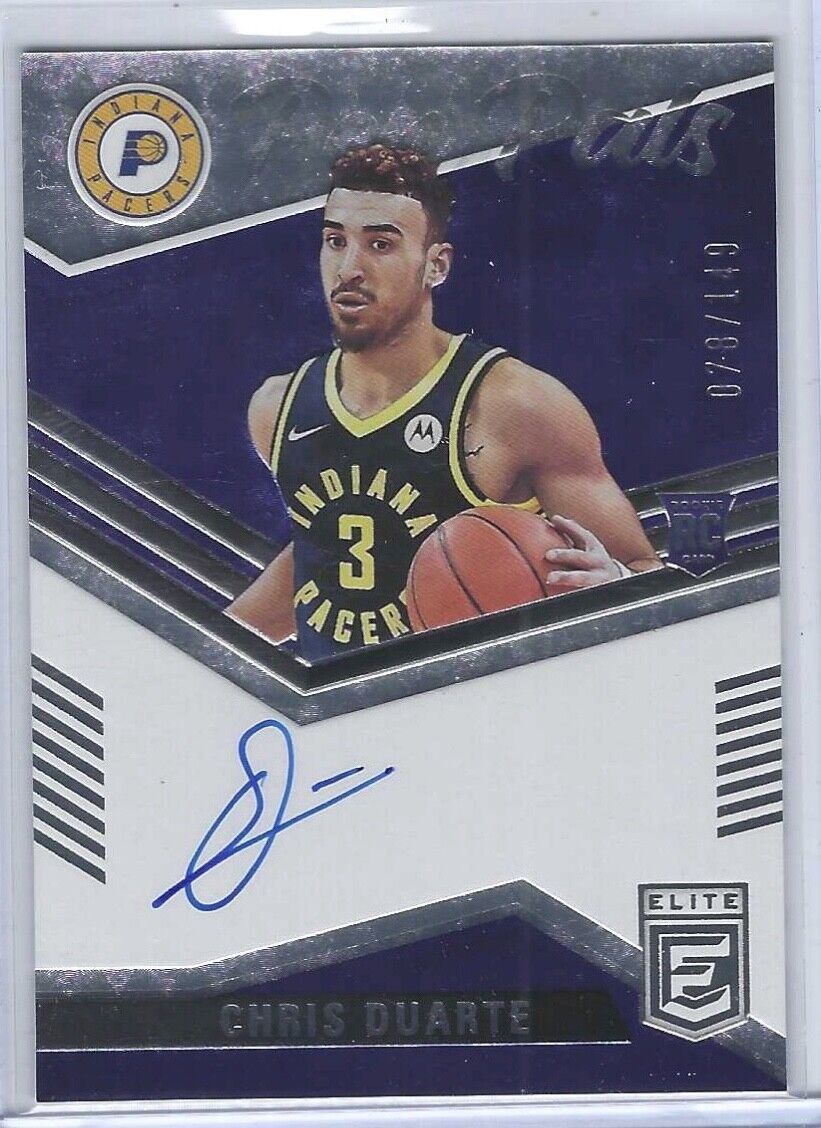 CHRIS DUARTE 2021-22 PANINI DONRUSS ELITE PEN PALS ROOKIE AUTO RC #D 078/149