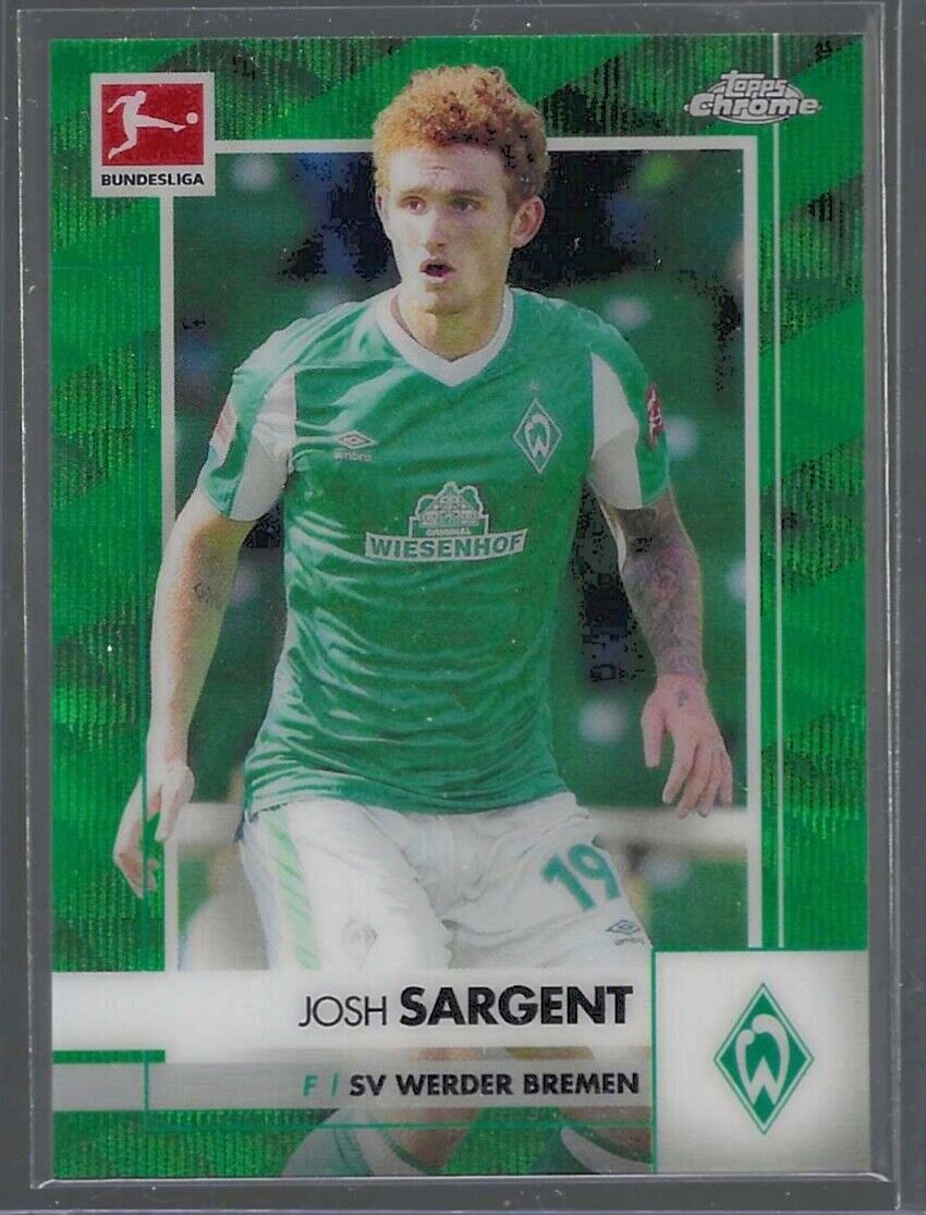 JOSH SARGENT 2020-21 TOPPS CHROME BUNDESLIGA GREEN WAVE REFRACTOR #D 14/99