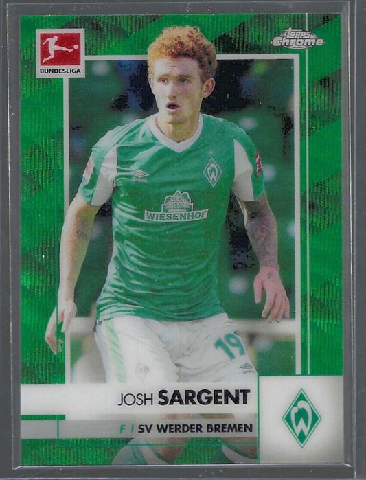 JOSH SARGENT 2020-21 TOPPS CHROME BUNDESLIGA GREEN WAVE REFRACTOR #D 14/99