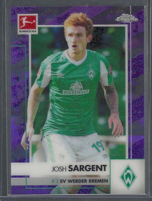 JOSH SARGENT 2020-21 TOPPS CHROME BUNDESLIGA PURPLE REFRACTOR #D 036/299