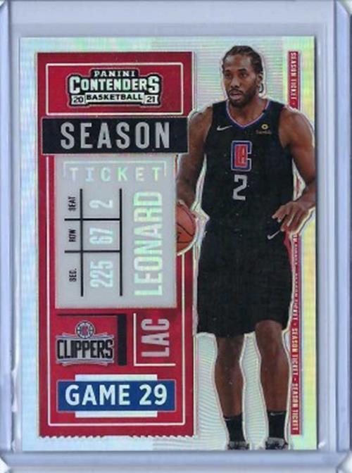 KAWHI LEONARD 2020-21 PANINI CONTENDERS SEASON TICKET VARIATION SP PRIZM #71