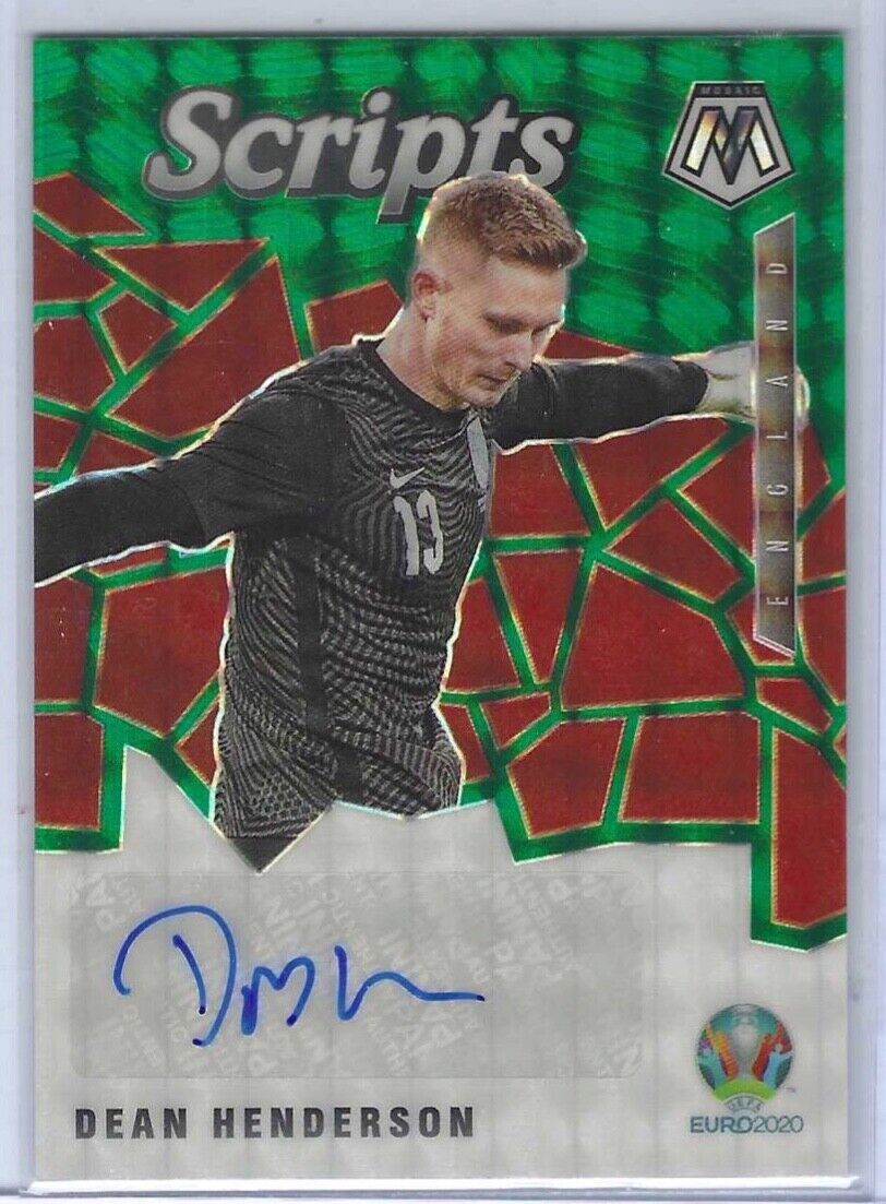 DEAN HENDERSON 2020-21 PANINI MOSAIC RED AND GREEN PRIZM SCRIPTS AUTO #SM-DH