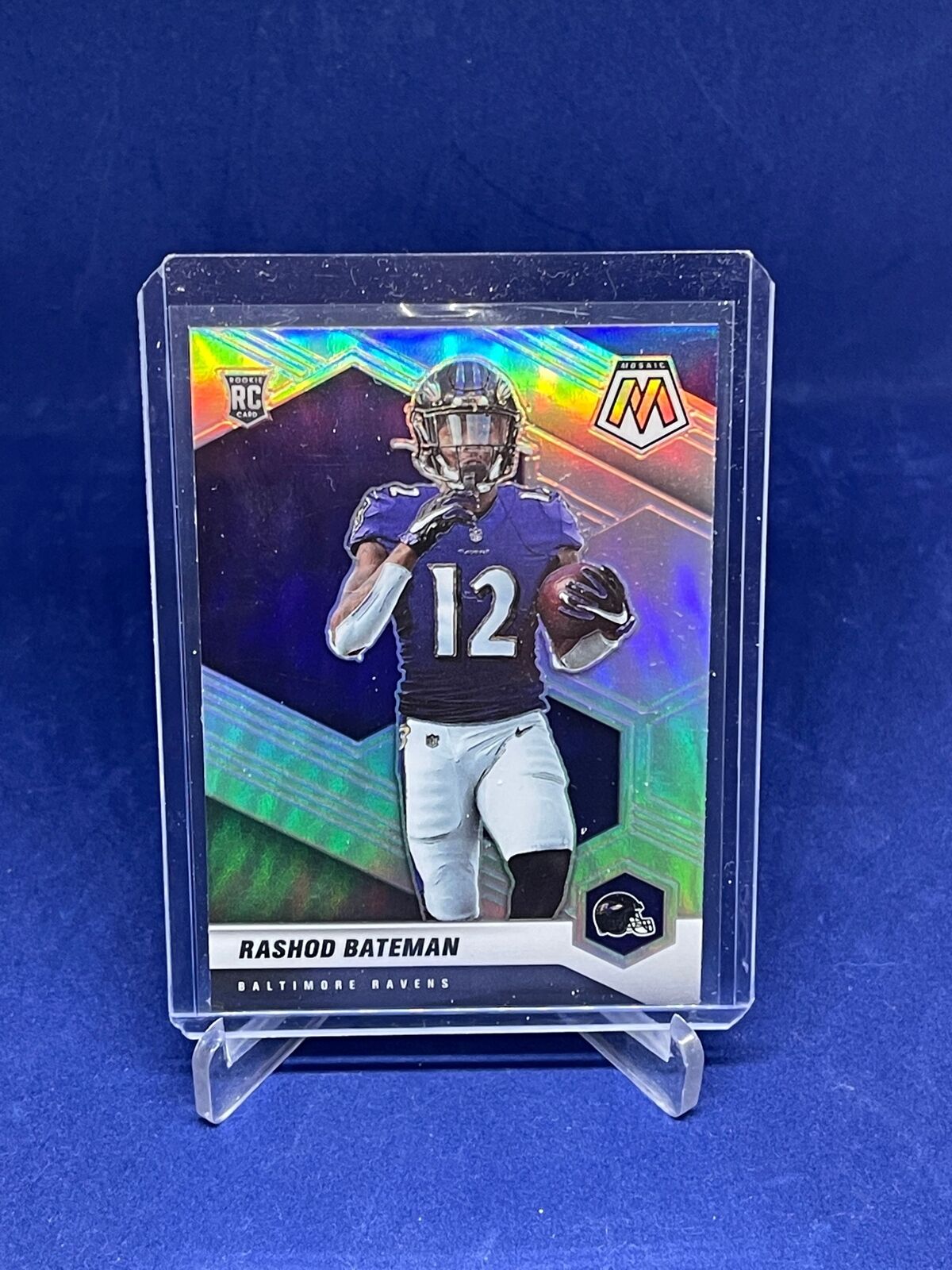 RASHOD BATEMAN 2021 PANINI MOSAIC SILVER PRIZM PHOTO VARIATION ROOKIE SP RC