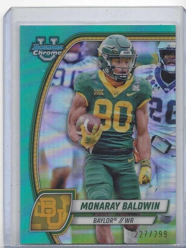 MONORAY BALDWIN 20224 BOWMAN CHROME UNIVERSITY AQUA BAYLOR REFRACTOR /299